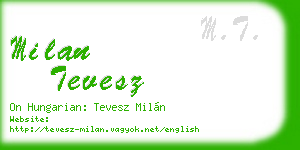 milan tevesz business card