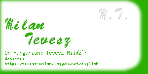 milan tevesz business card